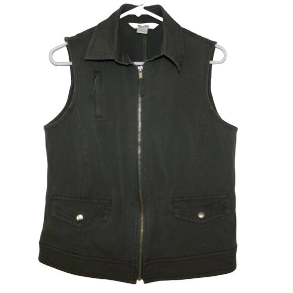 Tanjay Women's Zip Up Denim Vest Size Small - Picture 1 of 4